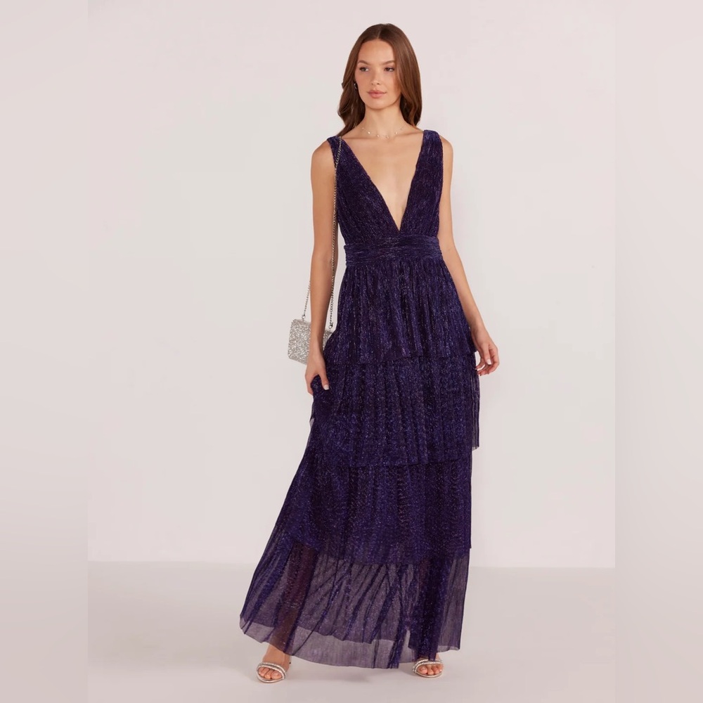 MinkPink Purple Sparkle Lurex Dress